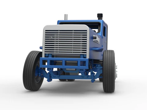 Vintage GATR Racing Semi truck Version 2 Scale 1 to 25 3D Print Model