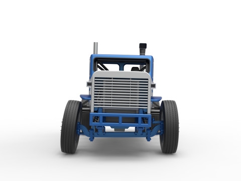 Vintage GATR Racing Semi truck Version 2 Scale 1 to 25 3D Print Model