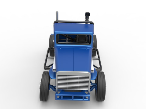 Vintage GATR Racing Semi truck Version 2 Scale 1 to 25 3D Print Model