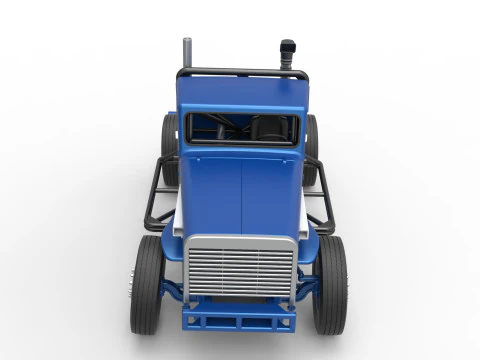 Vintage GATR Racing Semi truck Version 2 Scale 1 to 25 3D Print Model
