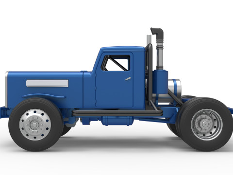 Vintage GATR Racing Semi truck Version 2 Scale 1 to 25 3D Print Model