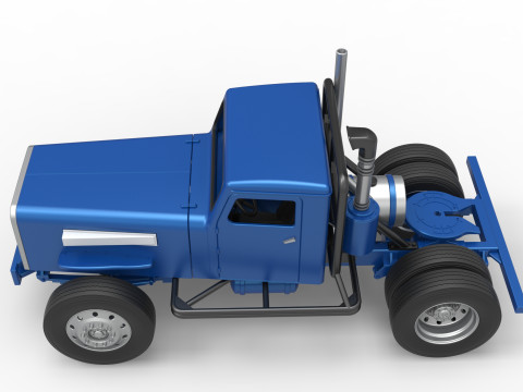 Vintage GATR Racing Semi truck Version 2 Scale 1 to 25 3D Print Model