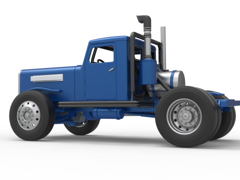 Vintage GATR Racing Semi truck Version 2 Scale 1 to 25 3D Print Model