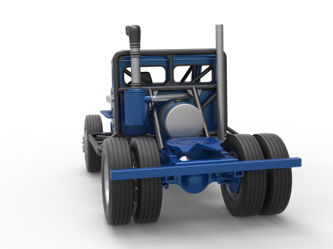 Vintage GATR Racing Semi truck Version 2 Scale 1 to 25 3D Print Model