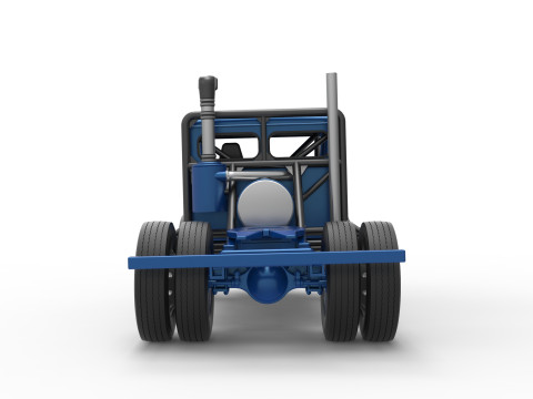 Vintage GATR Racing Semi truck Version 2 Scale 1 to 25 3D Print Model