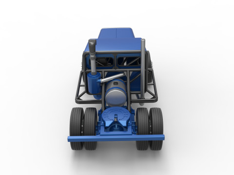Vintage GATR Racing Semi truck Version 2 Scale 1 to 25 3D Print Model