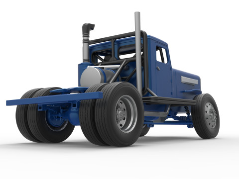 Vintage GATR Racing Semi truck Version 2 Scale 1 to 25 3D Print Model