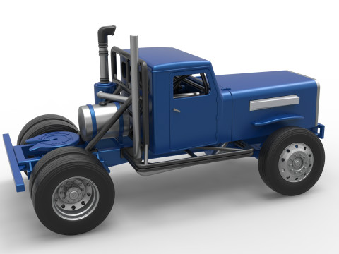 Vintage GATR Racing Semi truck Version 2 Scale 1 to 25 3D Print Model