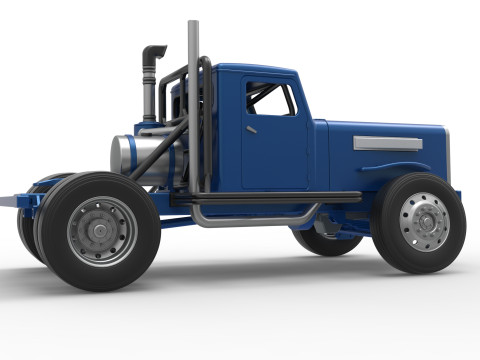 Vintage GATR Racing Semi truck Version 2 Scale 1 to 25 3D Print Model