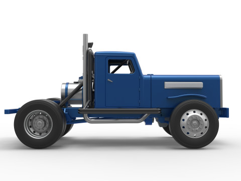 Vintage GATR Racing Semi truck Version 2 Scale 1 to 25 3D Print Model