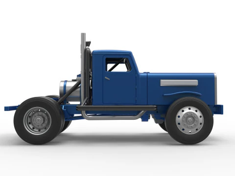 Vintage GATR Racing Semi truck Version 2 Scale 1 to 25 3D Print Model