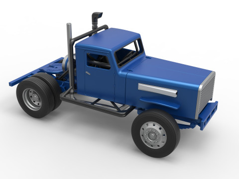 Vintage GATR Racing Semi truck Version 2 Scale 1 to 25 3D Print Model