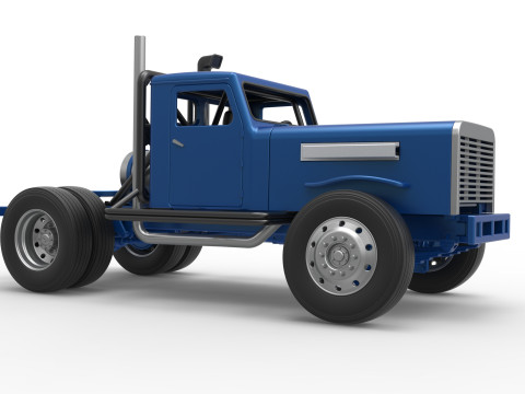 Vintage GATR Racing Semi truck Version 2 Scale 1 to 25 3D Print Model