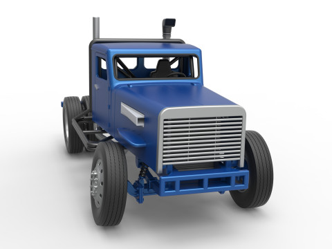 Vintage GATR Racing Semi truck Version 2 Scale 1 to 25 3D Print Model