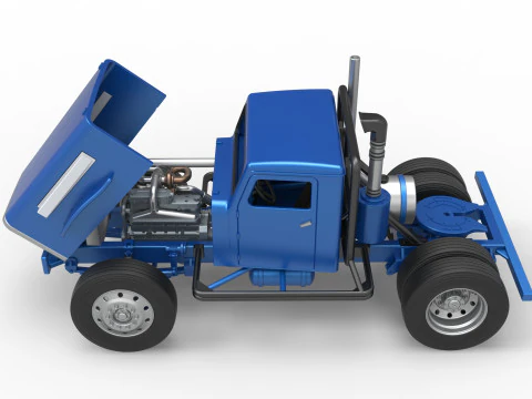 Vintage GATR Racing Semi truck Version 2 Scale 1 to 25 3D Print Model