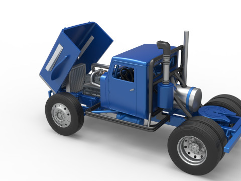 Vintage GATR Racing Semi truck Version 2 Scale 1 to 25 3D Print Model