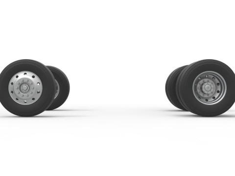 Wheel Set of Vintage GATR Racing Semi truck Version 2 Scale 1 to 25 3D Принт Модель