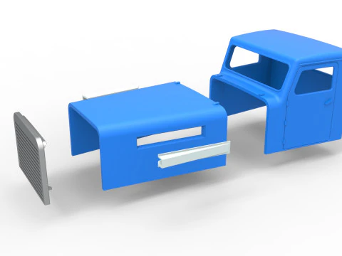 Cab of Vintage GATR Racing Semi truck Version 2 Scale 1 to 25 3D Print Model