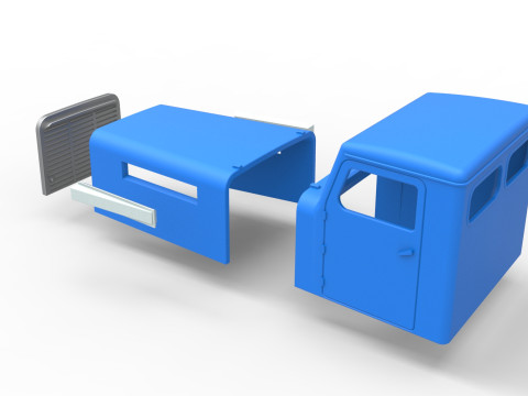 Cab of Vintage GATR Racing Semi truck Version 2 Scale 1 to 25 3D 打印模型