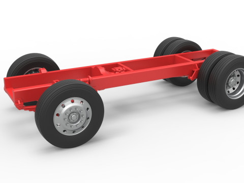 Chassis of Vintage GATR Racing Semi truck Version 2 Scale 1 to 25 3D-printmodel