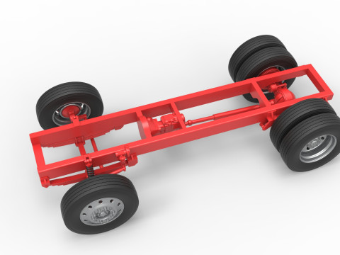 Chassis of Vintage GATR Racing Semi truck Version 2 Scale 1 to 25 3D Принт Модель