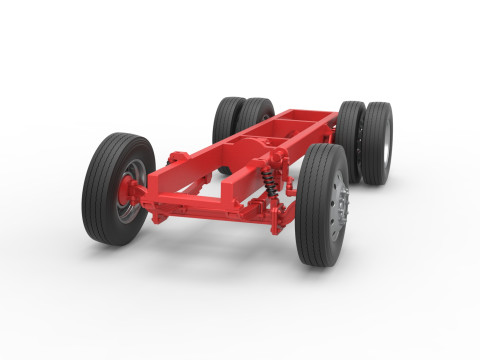 Chassis of Vintage GATR Racing Semi truck Version 2 Scale 1 to 25 3D Принт Модель