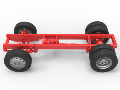 Chassis of Vintage GATR Racing Semi truck Version 2 Scale 1 to 25 3D Принт Модель