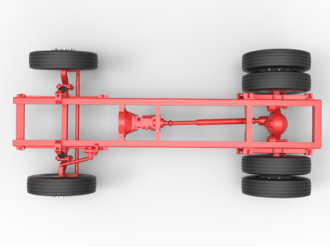 Chassis of Vintage GATR Racing Semi truck Version 2 Scale 1 to 25 3D Принт Модель