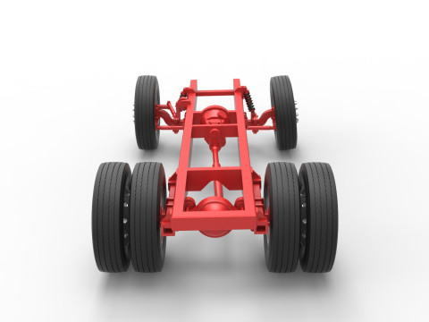 Chassis of Vintage GATR Racing Semi truck Version 2 Scale 1 to 25 3D Принт Модель
