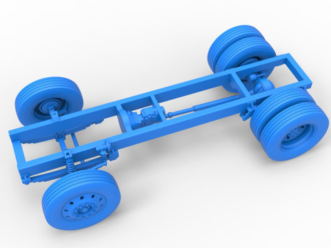 Chassis of Vintage GATR Racing Semi truck Version 2 Scale 1 to 25 3D Принт Модель