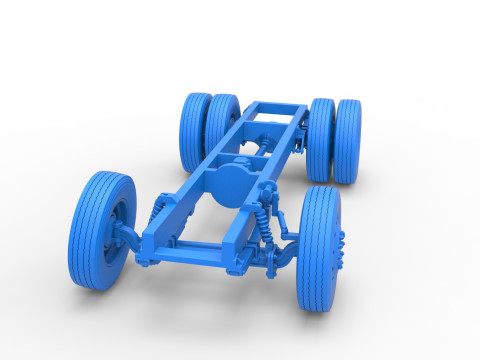Chassis of Vintage GATR Racing Semi truck Version 2 Scale 1 to 25 3D Принт Модель