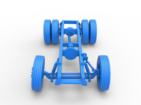 Chassis of Vintage GATR Racing Semi truck Version 2 Scale 1 to 25 3D Принт Модель