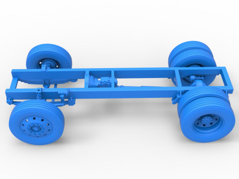 Chassis of Vintage GATR Racing Semi truck Version 2 Scale 1 to 25 3D Принт Модель