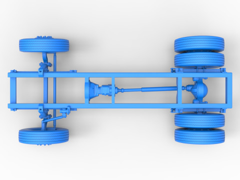 Chassis of Vintage GATR Racing Semi truck Version 2 Scale 1 to 25 3D Принт Модель