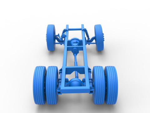 Chassis of Vintage GATR Racing Semi truck Version 2 Scale 1 to 25 3D Принт Модель