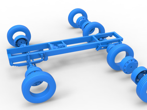 Chassis of Vintage GATR Racing Semi truck Version 2 Scale 1 to 25 3D Принт Модель