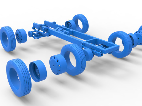 Chassis of Vintage GATR Racing Semi truck Version 2 Scale 1 to 25 3D Принт Модель