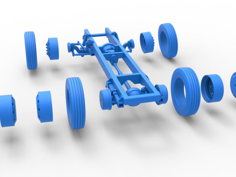 Chassis of Vintage GATR Racing Semi truck Version 2 Scale 1 to 25 3D Принт Модель