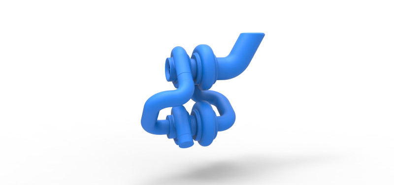 Turbocharger Version 2 Scale 1 to 25 Model do druku 3D .c4d .max .obj .3ds .fbx .stl .blend 