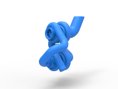 Turbocharger Version 2 Scale 1 to 25 Model do druku 3D