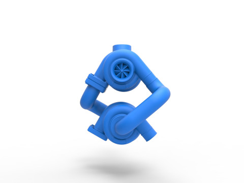 Turbocharger Version 2 Scale 1 to 25 Model do druku 3D
