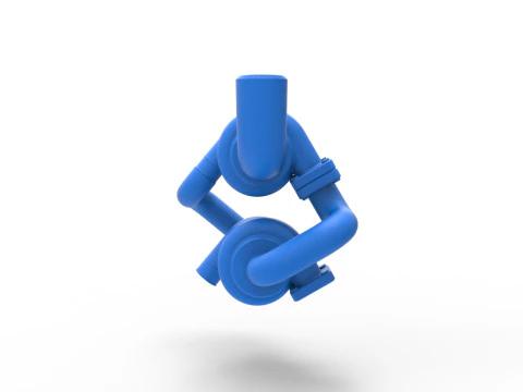 Turbocharger Version 2 Scale 1 to 25 3D Print Model
