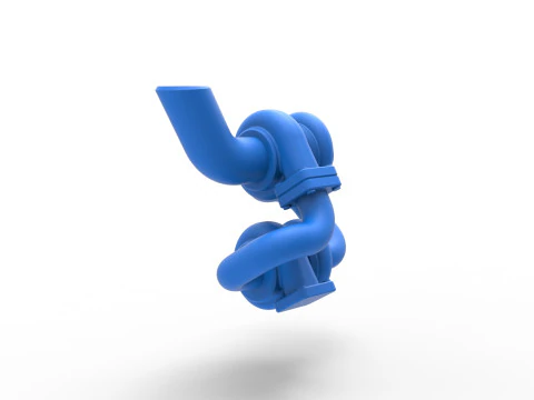 Turbocharger Version 2 Scale 1 to 25 3D Print Model