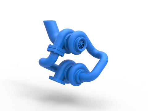 Turbocharger Version 2 Scale 1 to 25 Model do druku 3D