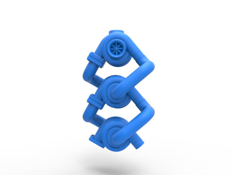 Turbocharger Version 3 Scale 1 to 25 3D Принт Модель