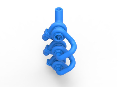 Turbocharger Version 3 Scale 1 to 25 3D Принт Модель