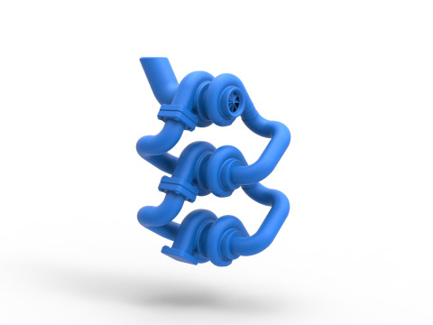 Turbocharger Version 3 Scale 1 to 25 3D Принт Модель