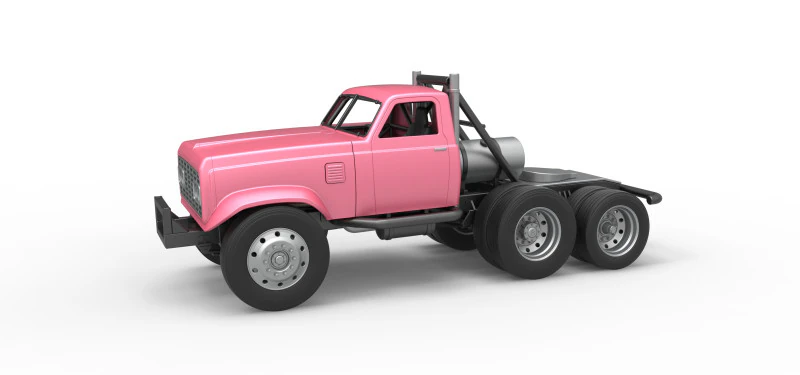 Vintage GATR Racing Semi truck Version 3 Scale 1 to 25 3D Print Model .c4d .max .obj .3ds .fbx .stl .blend 