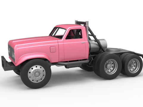 Vintage GATR Racing Semi truck Version 3 Scale 1 to 25 3D Print Model
