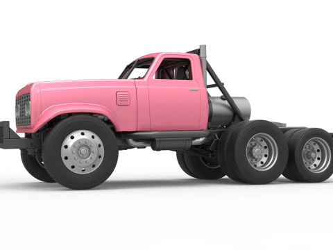 Vintage GATR Racing Semi truck Version 3 Scale 1 to 25 3D Print Model